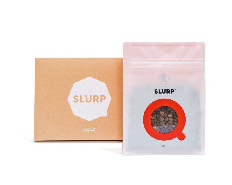 The Slurp coffee bag and an envelope that fits to mailbox.